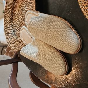 BRAND NEW RAG & CO LIA MULE OFF WHITE/SILVER CANVAS 9m No Box